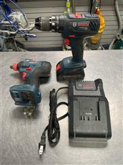 USED BOSCH GDX18V-1600/ HDS18A IMPACT DRIVER & DRILL 2 BAT & CHARGER